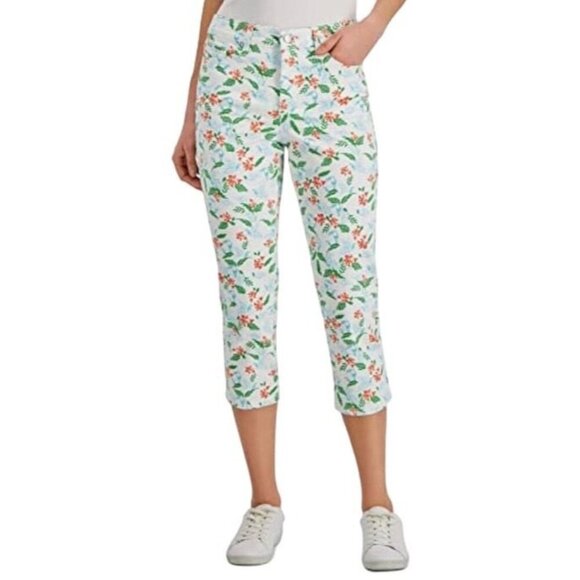 Charter Club Bristol Capri Pants Floral Print Size 6 Cotton/Spandex - Picture 3 of 9